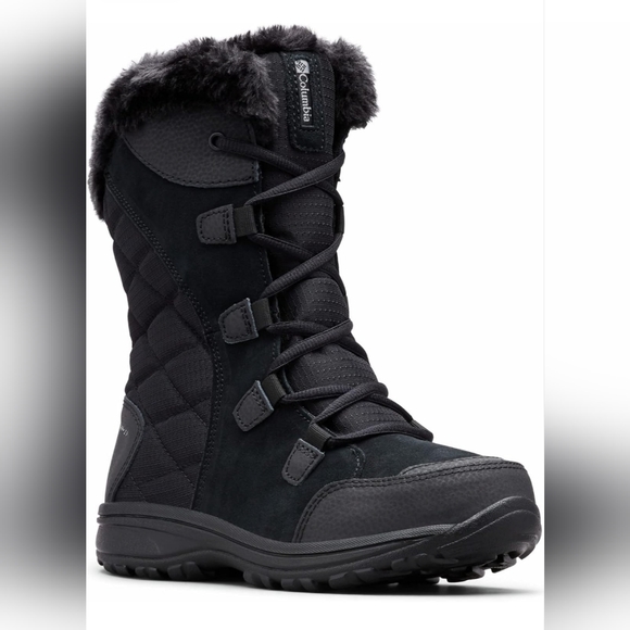 Columbia Womens Ice Maiden II, Black/Columbia Grey, 8 Wide US - Picture 2 of 16